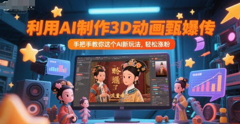 利用AI制作3D动画甄嬛传，流量爆了，手把手教你-AI创作学习-提示词应用-短视频玩法浮光AI学习网