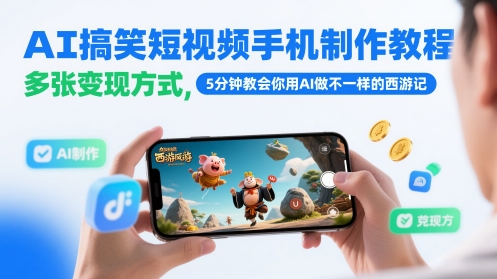 AI搞笑短视频手机制作教程：西游视频-AI创作学习-提示词应用-短视频玩法浮光AI学习网