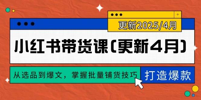 张宾小红书带货课：从选品到爆文，掌握批量铺货技巧，0到1打造爆款(更新至4月)-AI创作学习-提示词应用-短视频玩法浮光AI学习网