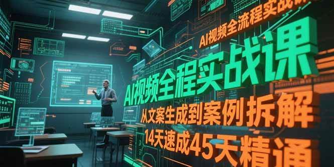 AI视频全流程实战课，从文案生成到案例拆解，14天速成45天精通（91节课）-AI创作学习-提示词应用-短视频玩法浮光AI学习网