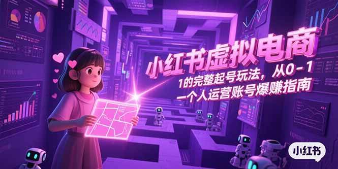 小红书虚拟电商，从0-1的完整起号玩法，一个人运营账号爆赚指南-AI创作学习-提示词应用-短视频玩法浮光AI学习网
