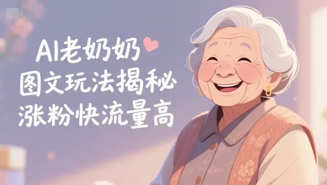 AI老奶奶图文玩法揭秘，涨粉快流量高，可快速起号变现-AI创作学习-提示词应用-短视频玩法浮光AI学习网
