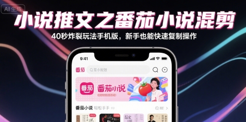 小说推文：番茄小说混剪40秒，炸裂玩法手机版【一个小时直播教学】-AI创作学习-提示词应用-短视频玩法浮光AI学习网