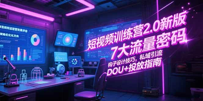 短视频训练营2.0：7大流量密码+钩子设计技巧+私域引流+DOU+投放指南-AI创作学习-提示词应用-短视频玩法浮光AI学习网