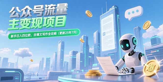 格莱：公众号流量主变现项目：含爆文写作全攻略(更新25年7月)-AI创作学习-提示词应用-短视频玩法浮光AI学习网