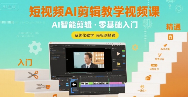 短视频AI创作+剪辑教学视频课，入门到精通【共计260+节课】-AI创作学习-提示词应用-短视频玩法浮光AI学习网