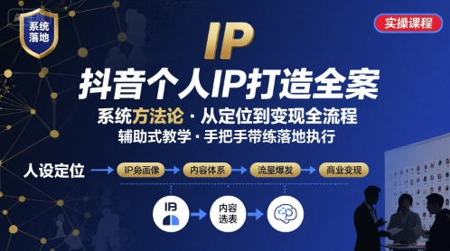 个人IP：系统落地实操大课，实操课程，辅助落地-AI创作学习-提示词应用-短视频玩法浮光AI学习网