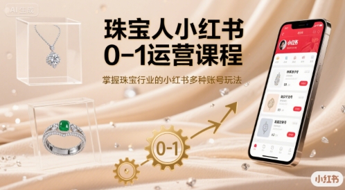珠宝人小红书0-1运营课程，掌握珠宝行业的小红书多种账号玩法-AI创作学习-提示词应用-短视频玩法浮光AI学习网