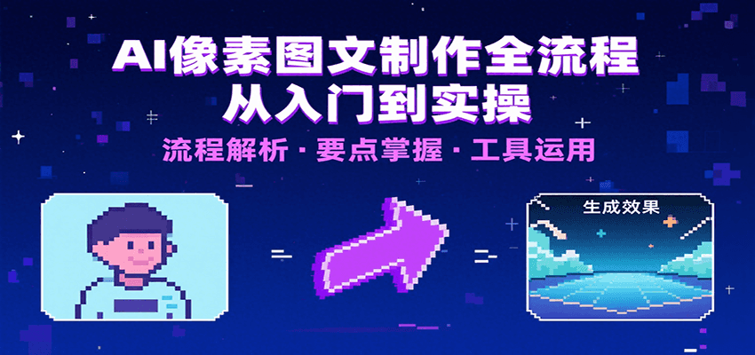 AI像素图文制作全流程：内容要点、文案选择及所用工具，助你快速入局-AI创作学习-提示词应用-短视频玩法浮光AI学习网