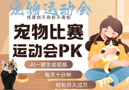 AI一键生成：【宠物比赛运动会PK】视频，实操教学-AI创作学习-提示词应用-短视频玩法浮光AI学习网