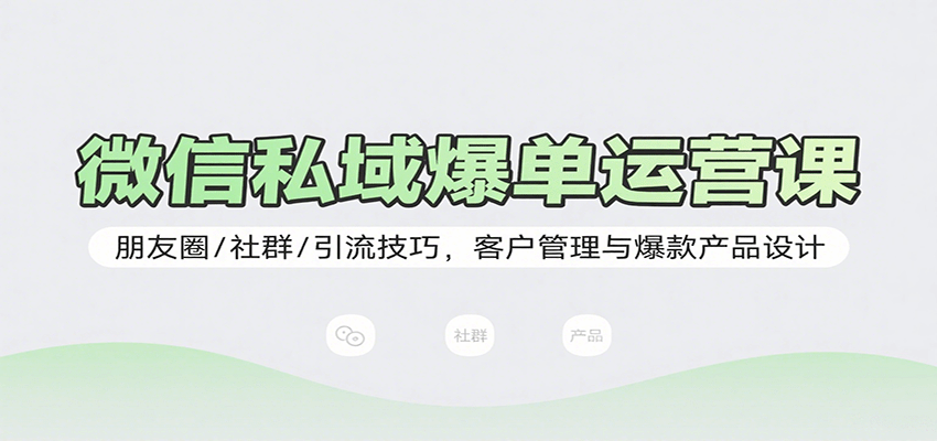 微信私域爆单运营课：朋友圈/社群/引流技巧，客户管理与爆款产品设计-AI创作学习-提示词应用-短视频玩法浮光AI学习网