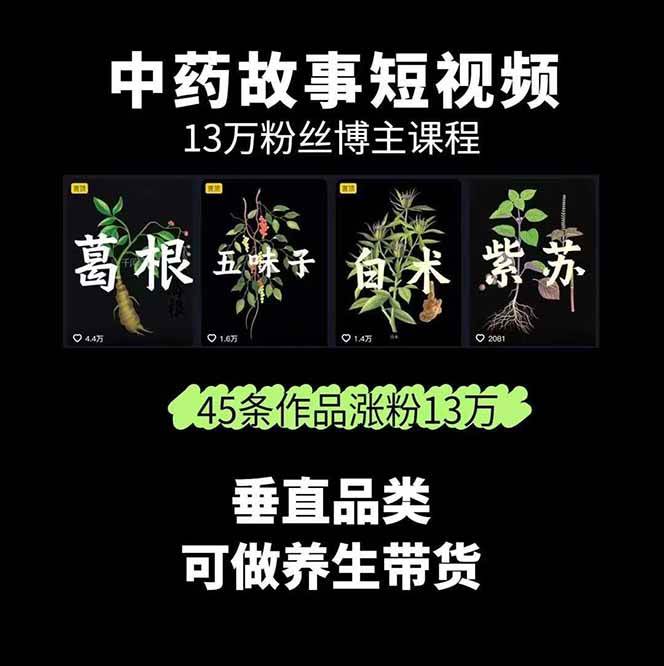中药文化赛道：溯源故事开发，AI工具实战，平台运营，全方位解锁中医流量变现新路径-AI创作学习-提示词应用-短视频玩法浮光AI学习网