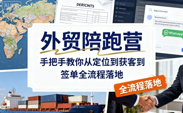 外贸陪跑营，手把手教你从定位到获客到签单全流程落地-AI创作学习-提示词应用-短视频玩法浮光AI学习网
