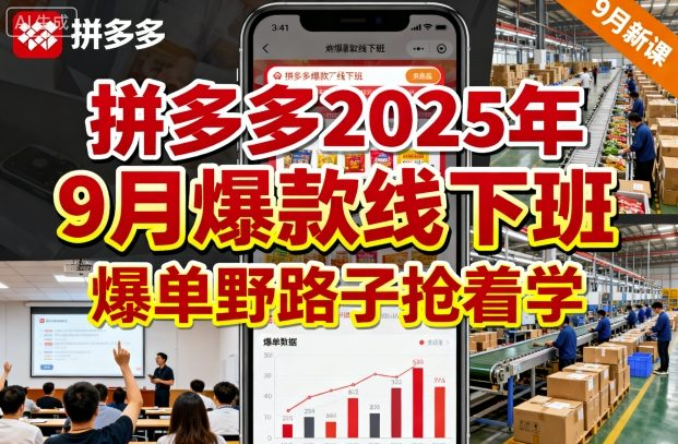 拼多多2025年9月爆款线下班，爆单野路子抢着学-AI创作学习-提示词应用-短视频玩法浮光AI学习网